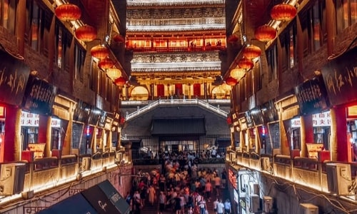 Bell Tower and Drum Tower Shopping District 